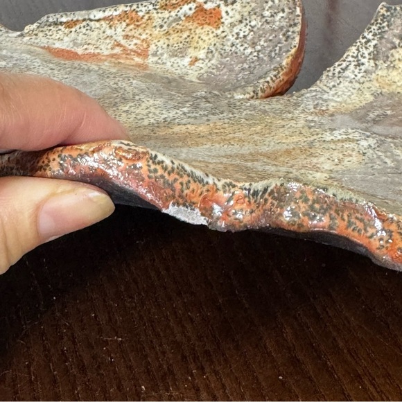 Abstract Art Brown Clay Decorative Serving Trinket Tray Plate local artisan made - Picture 9 of 12